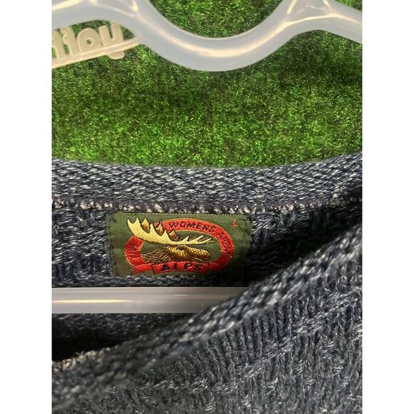 90s ALPS Women's Blue Knitted Sweater Sz Large - Picture 3 of 5